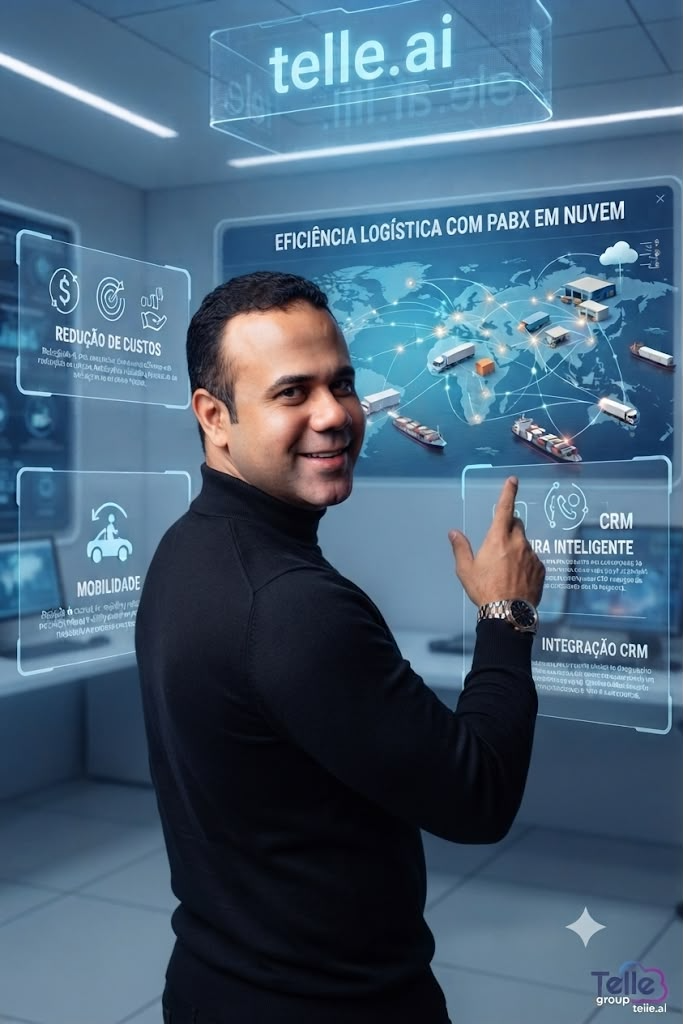 Joaldo Lima apresentando eficiência logística com PABX em nuvem, mobilidade, URA e integração CRM