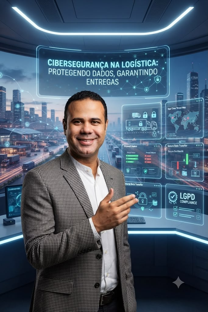Joaldo Lima em ambiente digital apresentando conectividade, segurança e comunicação em nuvem para operações industriais