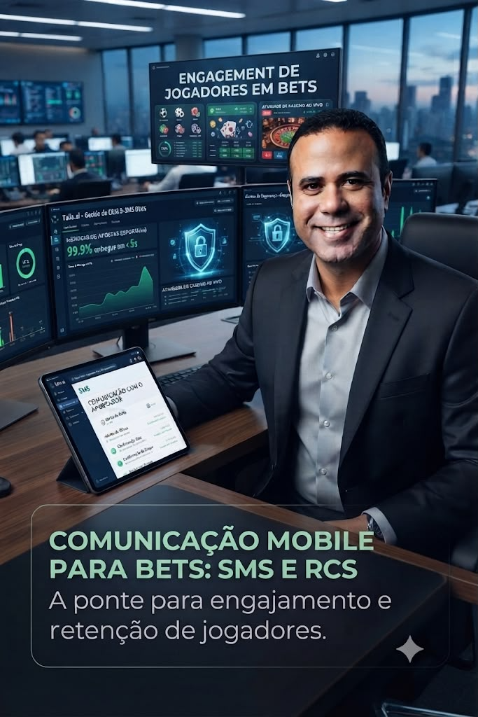 Joaldo Lima apresentando comunicacao mobile com SMS e RCS para operacoes de bets